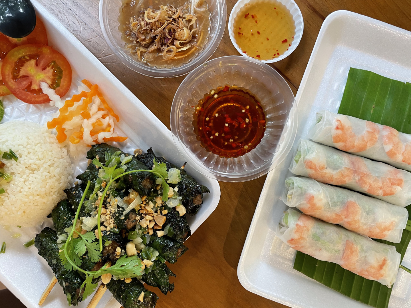 Bò Nướng Lá Lốt and Gỏi Cuốn