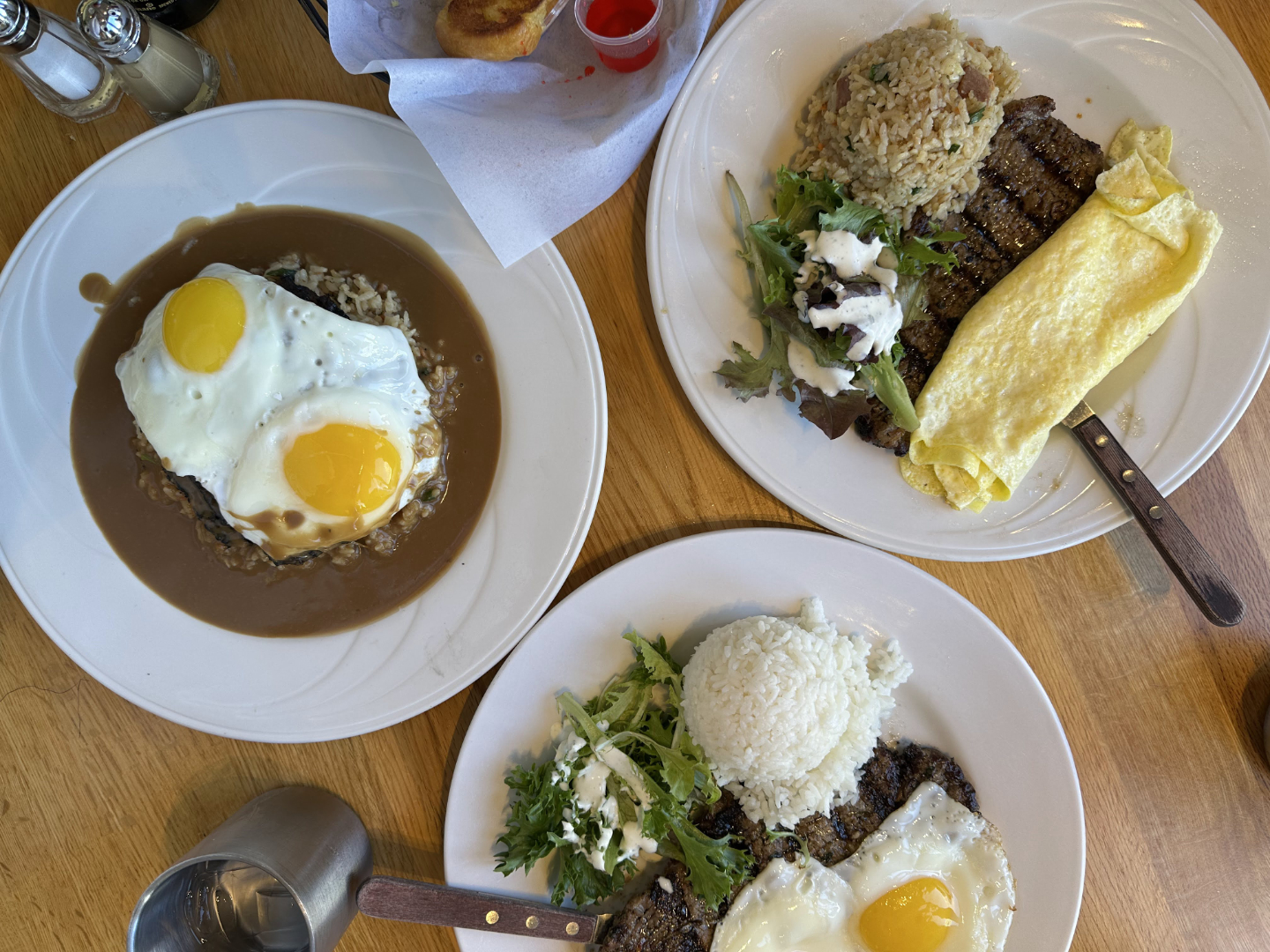 Liliha Bakery Loco Moco and New York Steak & Eggs