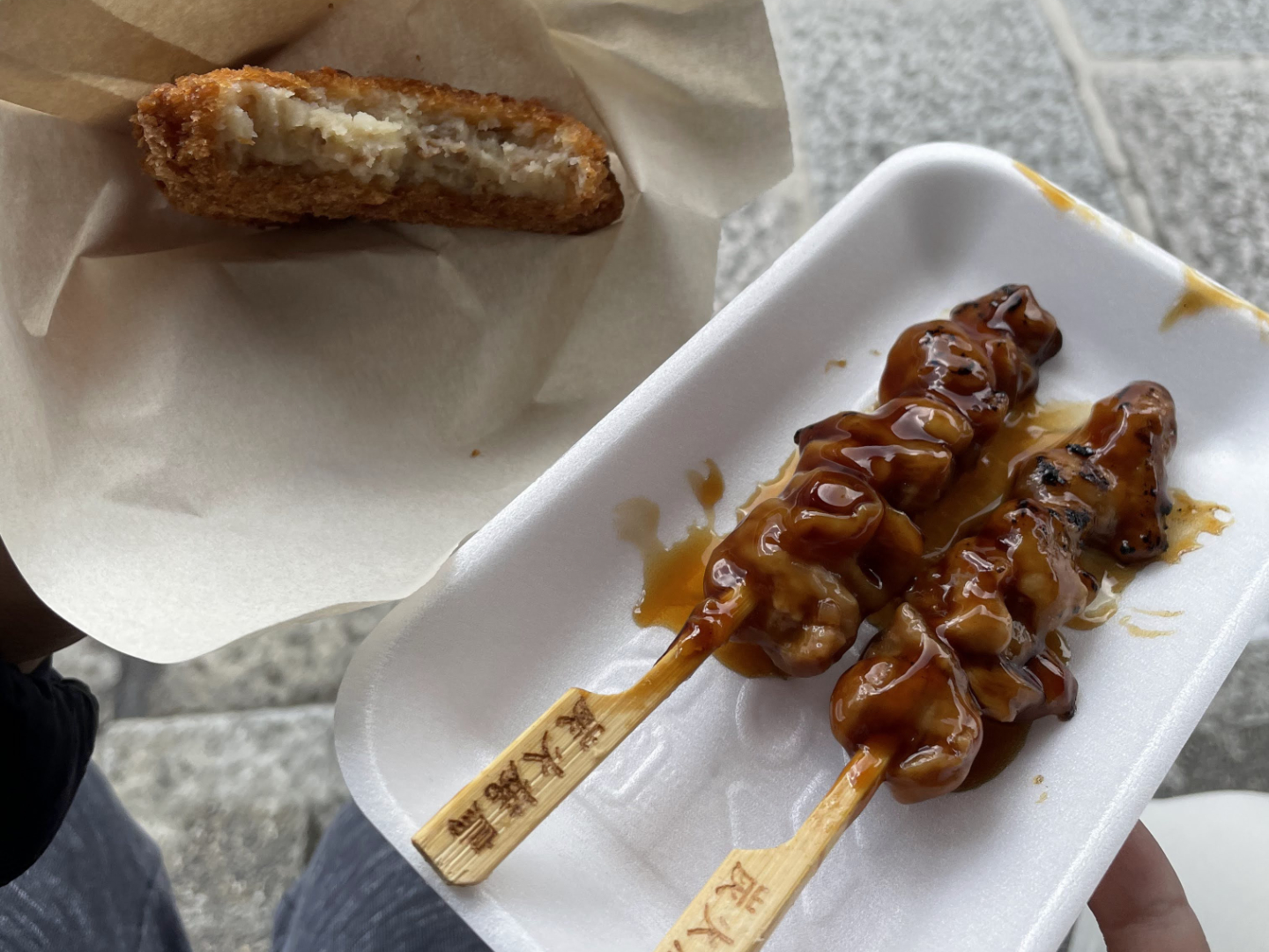 Menchi-katsu and Yakitori