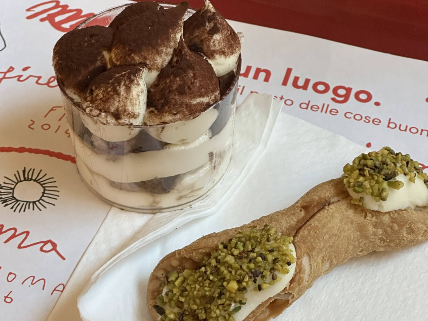 Tiramisù and Pistachio Cannoli