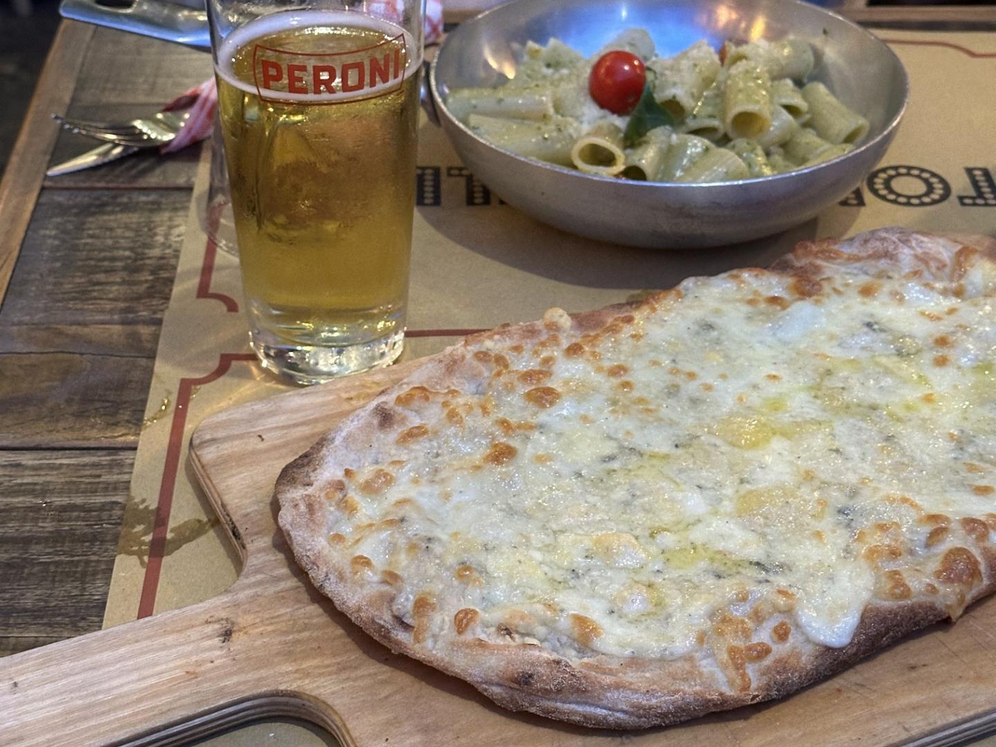 Tonnarello PoP Rigatoni al Pesto and Quattro Formaggi Bianca